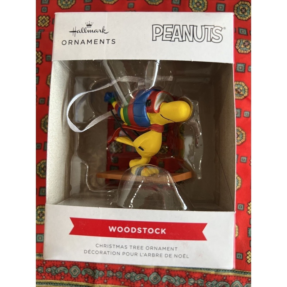 Peanuts Woodstock On Ski w/Hat & Goggles Christmas Tree Hallmark Ornament